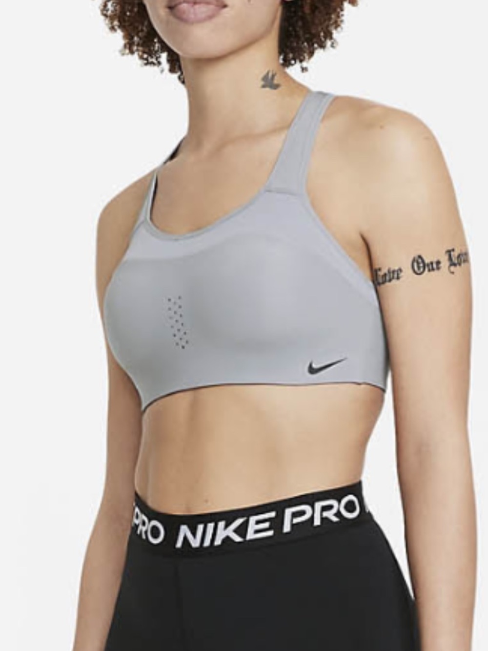 Nike Alpha sports Bra in particle grey/black